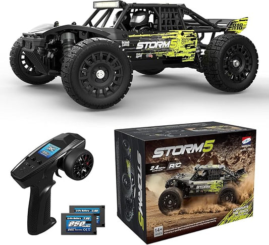 HAIBOXING 1:18 Desert Off-Road RC Truck 18856, RTR Fast 36km/h 4WD Electric Car Splash-Proof, Hobby Grade for Kids, Beginners, and Adults; Dual Batteries for Extended Outdoor Fun - Remote Control Toy