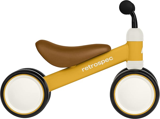 Retrospec Cricket Baby Walker Balance Bike with 4 Wheels for Ages 12-24 Months - Toddler Bicycle Toy for 1 Year Old’s - Ride On Toys for Boys and Girls - One Size (Sunflower)