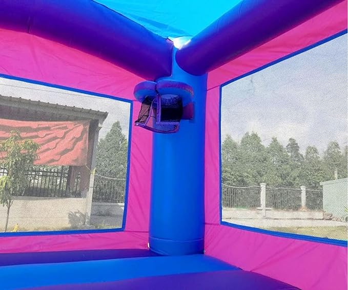 Crossover Classic Pink Inflatable Bounce House, Bouncy Jump Castle for Kids and Toddlers, Outdoor Birthday Party Jumping Bouncer, Commercial-Grade, Without Blower, 13 x 12 x 14.5 Ft