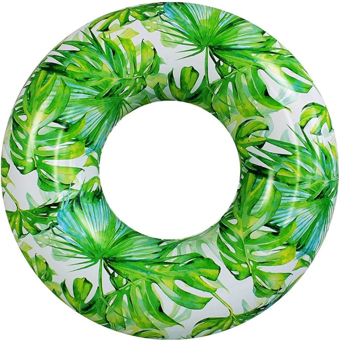 Pool Floats for Adults, Swimming Beach Tube, Adult Swim Ring, Adult Pool Float with Two Handles,Leaf Swim Ring