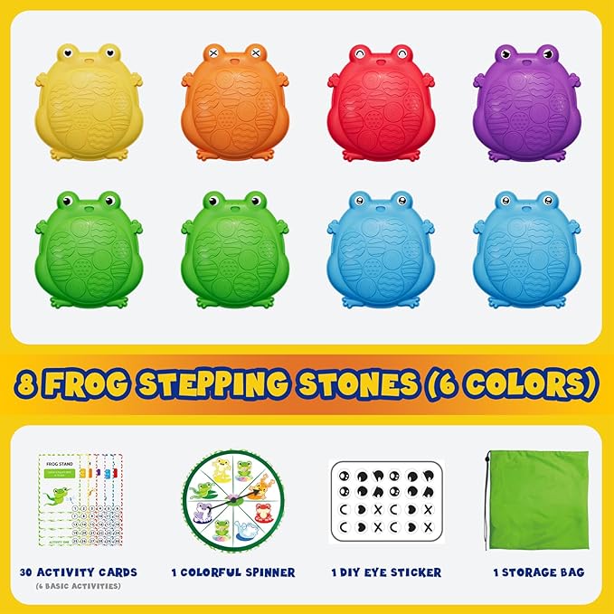 Stepping Stones for Kids, 8PCS Non-Slip Balance Steps Stones for Toddler 1-3, Obstacle Courses Sensory Toys, Coordination Game Gift for Boys Girls Indoor Outdoor Play Ages 3-5