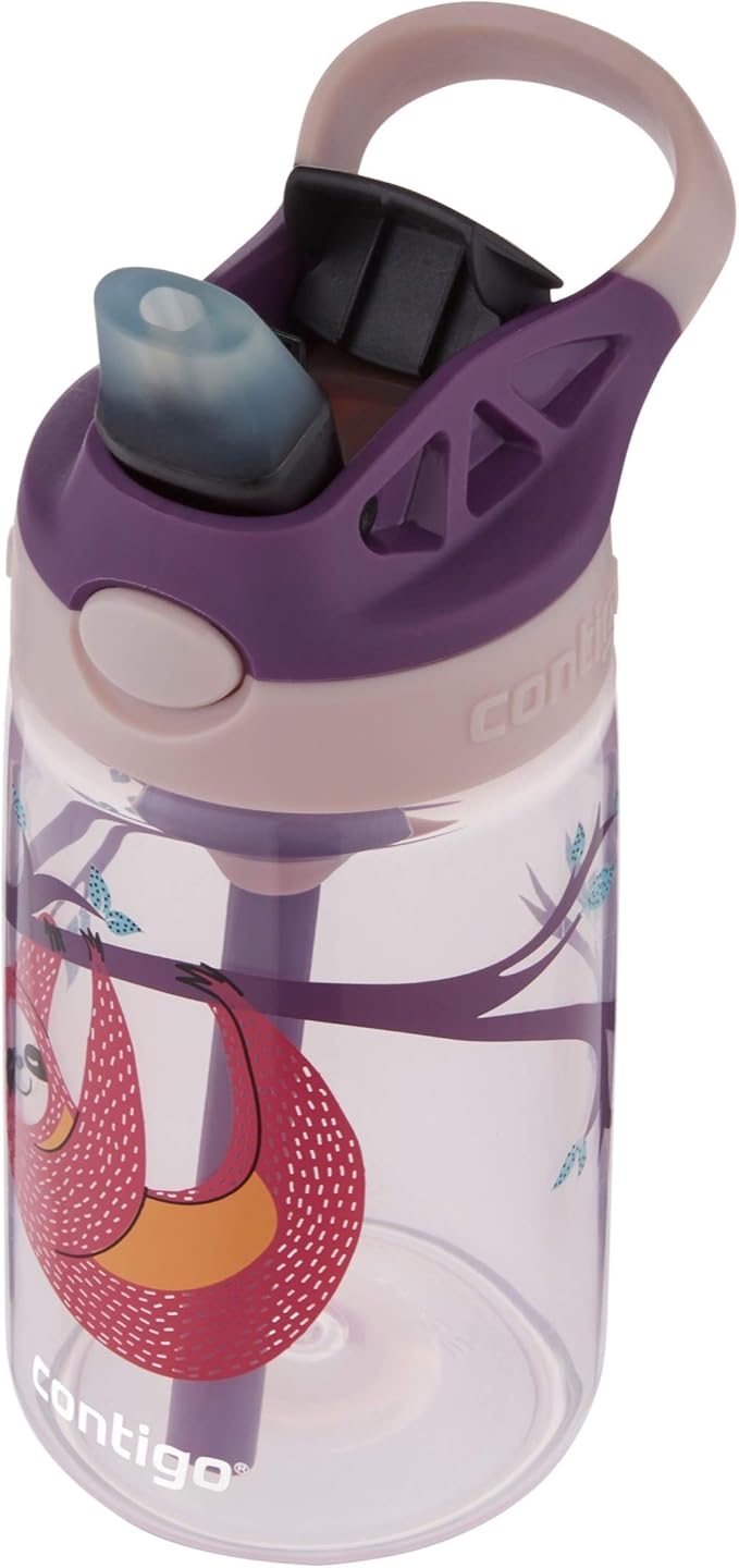Contigo Kids Straw Water Bottle with AUTOSPOUT Lid 14oz Sloths