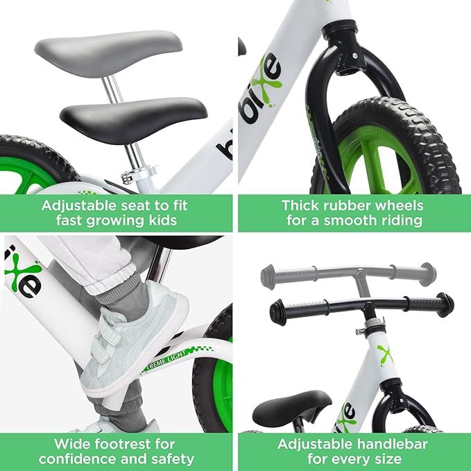 Aluminum Balance Bike for Kids and Toddlers - (Lightweight - 4LBS) - Toddler Bike - No Pedal Sport Training Bicycle - Bikes for 18 Months to 2, 3, 4, 5, 6 Year Old - Green