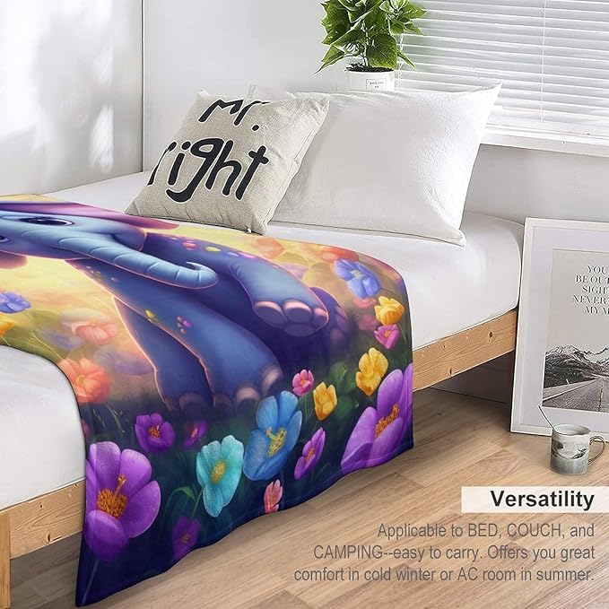 Elephant Blanket Elephant Gifts for Girls Cute Little Elephant Throw Blanket for Kids Adults Soft Warm Cozy Fleece Blanket for Couch Sofa Bed 50"x60"