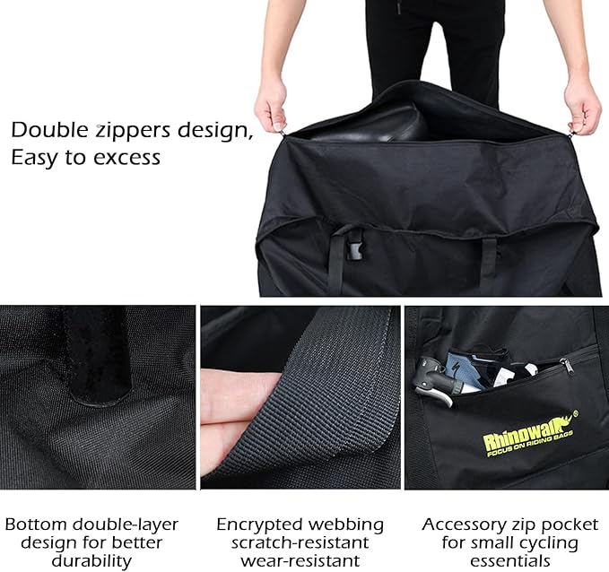 Rhinowalk 20/26inch Folding Bike Bag Waterproof Biycle Travel Case Carrying Case Outdoors Bike Transport Bag for Car Train Air Travel