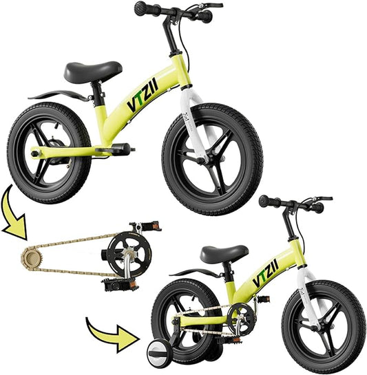 Balance Bike 2 in 1 with Pedals Brake Training Wheels Kickstand Pneumatic tyre,for Kids 2-7 Years Old,Kids Bike 12 14 16 inch