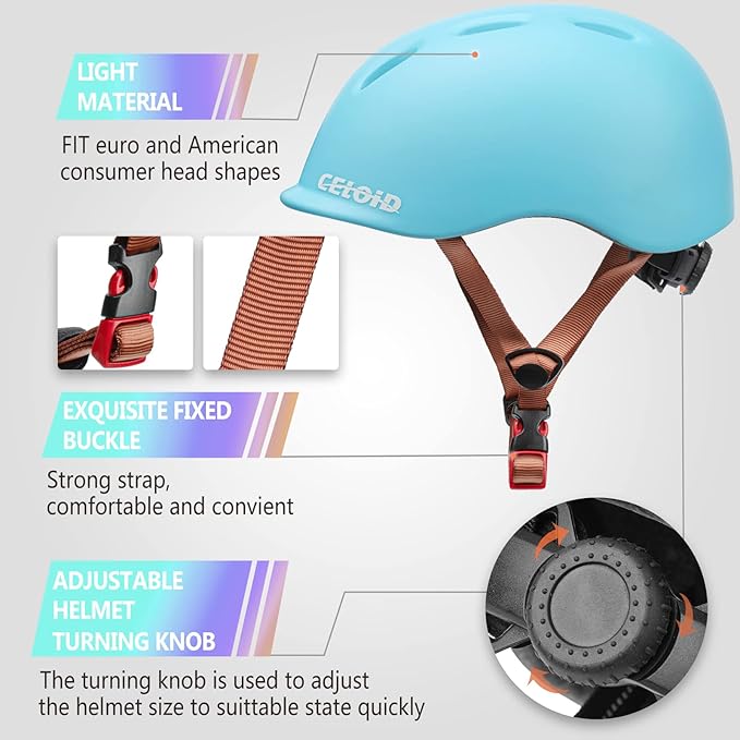 Kids Bike Helmet,Toddler Cyling Helmets for Ages 5-8-9-10-12-14-16Years Youth Boys & Girls,Child Adjustable Multi-Sport Bicycle Skateboard Roller Skate Scooter Balance Skateboarding Helmet