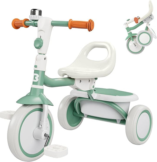 besrey Toddler Tricycle with Bell, Kids Tricycle Age 18 Months to 5 Years, Kids Trike, Toddler Bike for 1.5-5 Year Olds, Baby Trike, Gifts & Toys for Boys & Girls