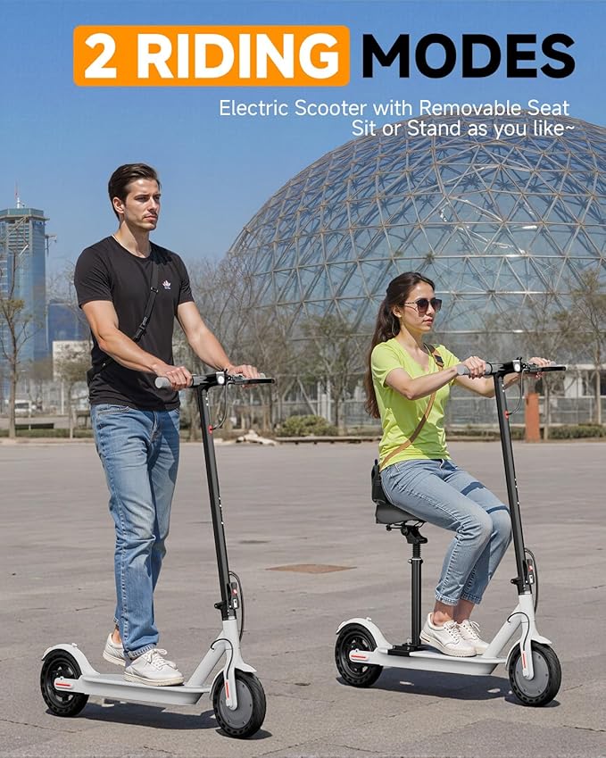 Electric Scooter Adults, Powerful 350W E-Scooter, Max 19 Mph & 15-19 Miles Range Scooters, Folding Scooters with 8.5" Solid Tires, Commuting Scooter Kick Scooter with APP Control (Seats Optional)
