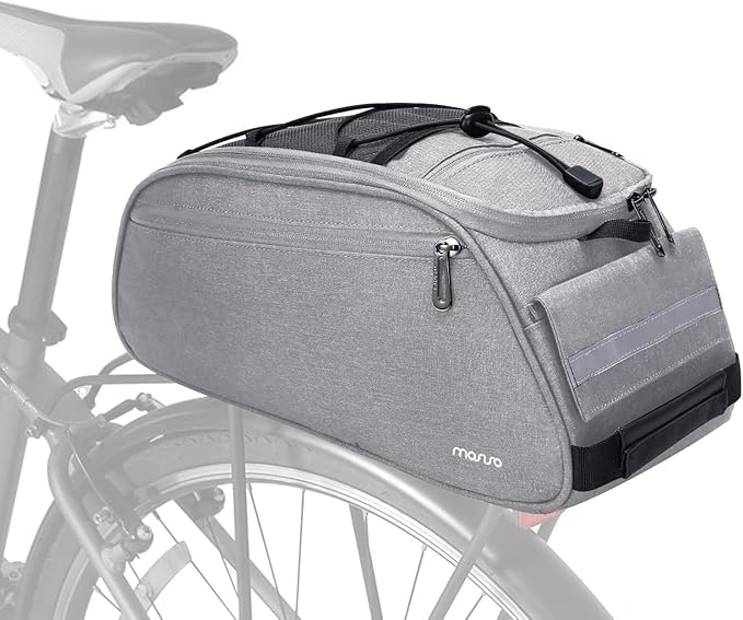 MOSISO Bike Rack Bag, Waterproof Bicycle Trunk Pannier Rear Seat Pouch Cycling Bike Carrier Backseat Storage Luggage Saddle Shoulder Bag