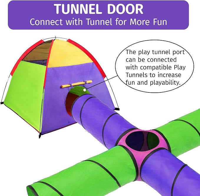 Alvantor Play Tents for Kids Pop Up Tent Toddler Tent Indoor/Outdoor for Children Boys Girls Pets Tent Portable Playhouse Camping Playground 58"x58"x47" Rainbow