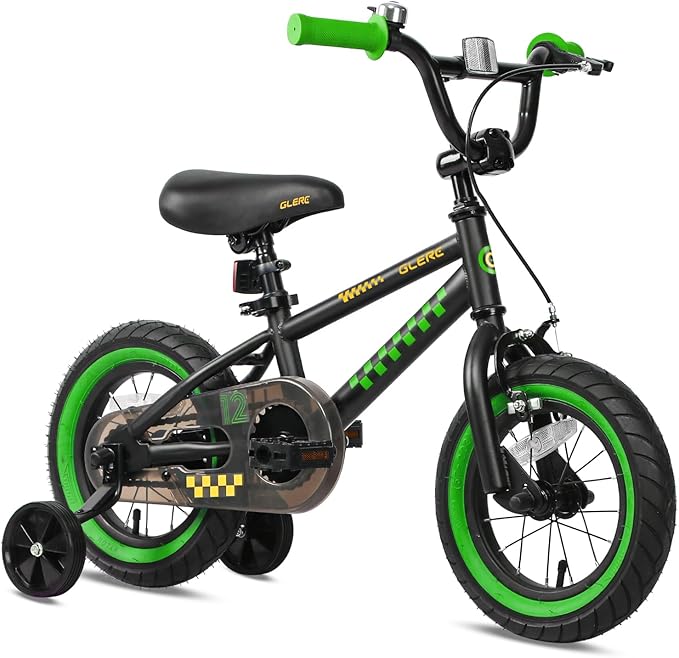 Glerc NuNu 12 14 16 Inch Kids Bike BMX Style for 2-8 Years Old Boys Girls, Toddler Bicycles with Training Wheels & Coaster Brake, Multiple Colors