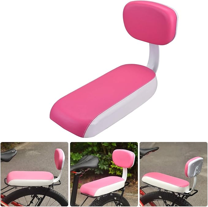 Lixada Bicycle Back Seat Cycling Bike Mountain Bike PU Leather Soft Cushion Rear Rack Seat with Back Rest