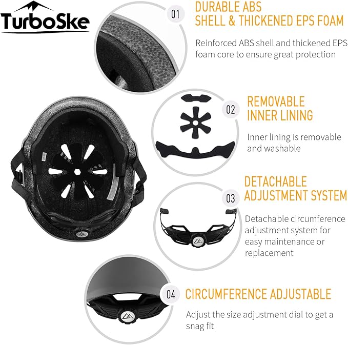 Skateboard Helmet, BMX Helmet, Multi-Sport Helmet, Bike Helmet for Kids, Youth, Men, Women