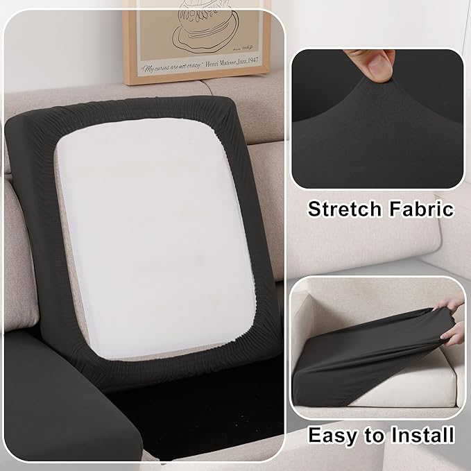100% Waterproof Couch Cushion Covers, Replacement Sofa Cushion Covers, Stretch Individual Sofa Seat Cushion Slipcovers Furniture Protector for Kids Pets