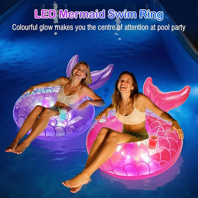 MoKo Inflatable Swimming Ring, Cute Pool Float Tube Decorations Swim Tubes Outdoor Pool Beach Water Floats Party Supplies Floaties