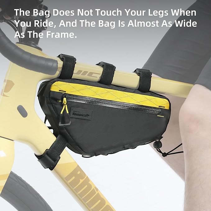 Rhinowalk Bicycle Front Frame Bag Waterproof Bicycle Bag 1.7L Cycling Accessories Nylon Pack Pouch for MTB Road Bike Cycling Commuting and Outdoor Adventures