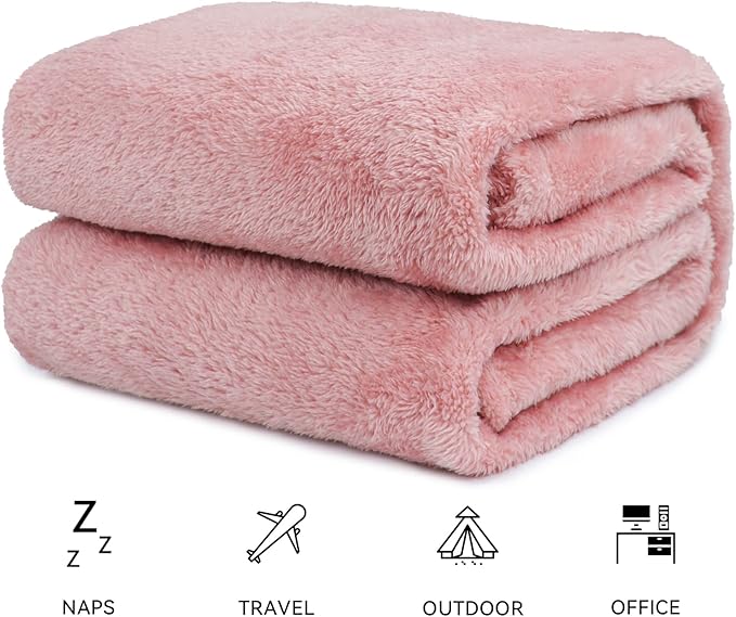 obinsm Warm Blanket Pink Soft Fleece Blankets Throw Blankets for Bed