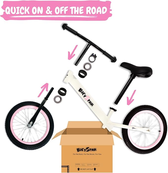 16 Inch Kids Balance Bike for 5-8 Year Old, No Pedals, Air Tires, Footrests, Adjustable Height for Big Boys, Girls