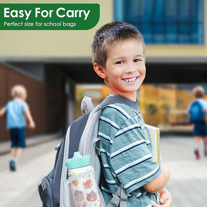 Animal Kids Water Bottle with Straw Lid 12oz Insulated Stainless Steel, Travel Tumbler, Gifts for Girls, Birthday, Christmas, Back to School