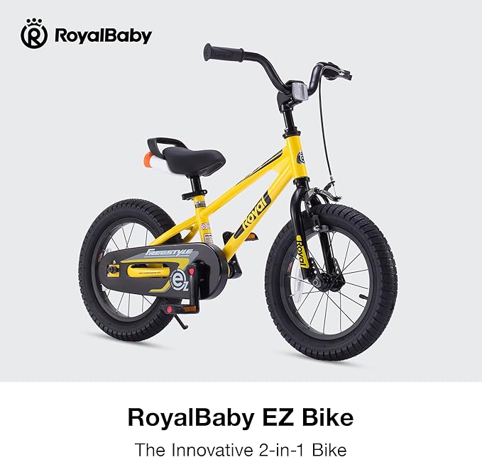 RoyalBaby Kids Bike EZ Freestyle Training Free Balance to Pedal Easy Learning Bicycle, 12-18 Inch for Toddlers to Big Kids