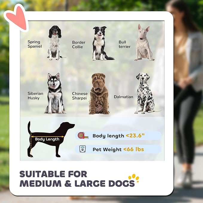 PawHut Dog Stroller for Large Medium Small Dogs up to 66 Lbs. 23.5" in Body Length, One-Click Foldable Pet Cat Stroller with Storage, Shock Absorption Wheels, Mesh Window, Safety Leash, Gray