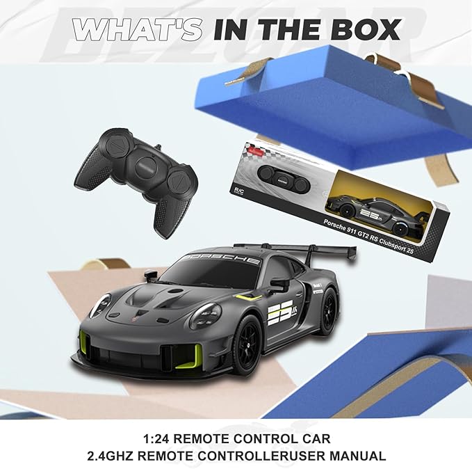 BEZGAR Porsche Remote Control Car - Officially Licensed Porsche 911 GT2 RS Toy Car 1:24 Porsche RC Car Model Vehicle Gift for Boys,Girls,Teens and Adults