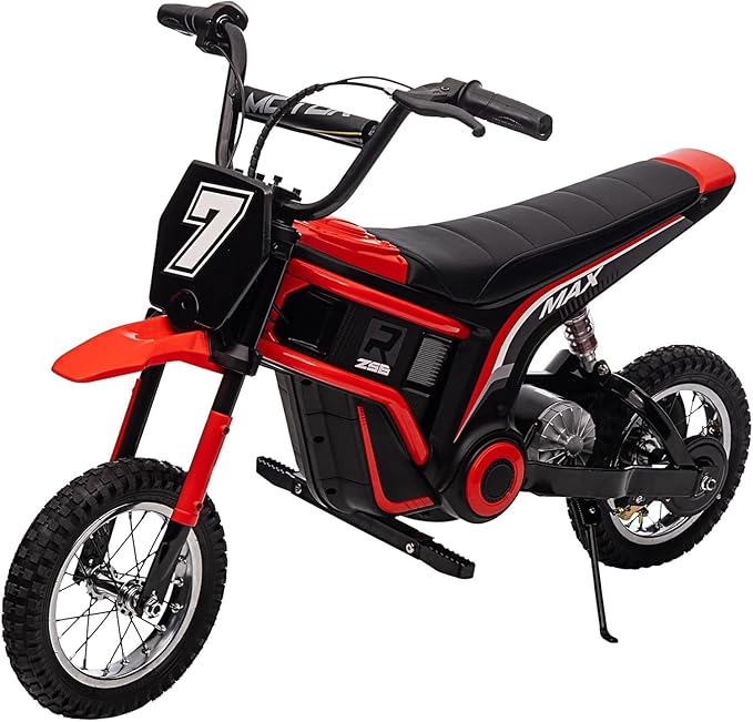 Electric Dirt Bike for Kids, 350W Electric Motorcycle Max 15 MPH & Up to 13.7 Miles Long Range, 3-Speed Modes Off-Road Motorcross for Girls and Boys, Red #7