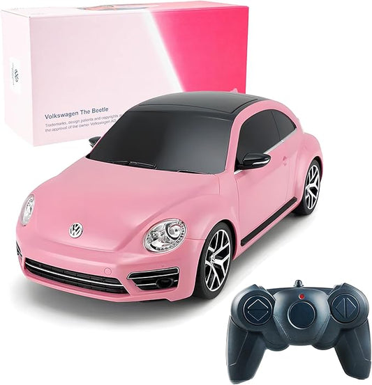 BEZGAR Officially Licensed Remote Control Car for Boys- 1:24 VW Pink RC Cars, Electric Sport Racing Hobby RC Toy Car for Kid, Model Car for Boys, Girls and Adult