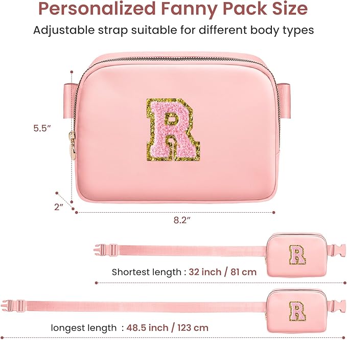 Prize for Girls 8-12, Dance Recital Gifts for Girls Kids, Belt Bag Dance Bag for Girls Teen,Crossbody Bags for Girls Teen,Small Travel Waist Packs Kids Fanny Pack Birthday Gifts (Pink, R)