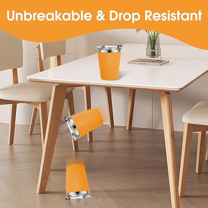 Stainless Steel Kids Cups with Lids and Straws Leakproof, 5 Pack 12oz Spill Proof Cup for Toddlers Kids Tumblers Unbreakable Sippy Cups with Straws for School, Outdoor (Multicolor)