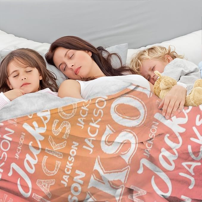 Ship Next Day, Personalized Baby Blanket with Name - Printed in USA, Custom Name Blanket for Boys Girls Kids, Customized Flannel Blankets Gifts for Teen Shower Toddlers Christmas Brithday