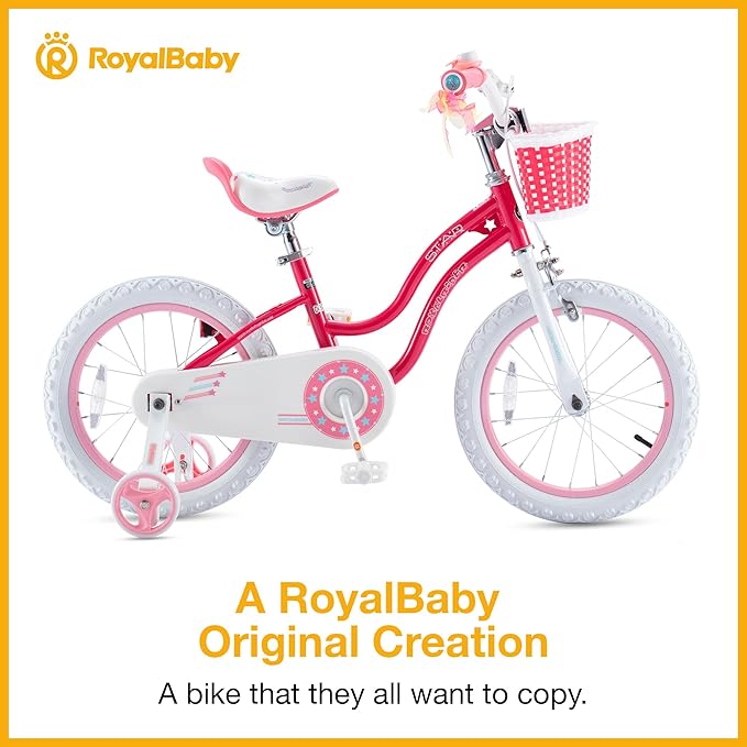RoyalBaby Girls Bike Classic & EZ Kids Bike, Balance and Pedal Bicycle, 12 14 16 18 20 Inch Toddlers to Big Kids 3-10 Years