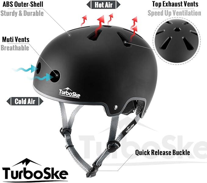 Skateboard Helmet, BMX Helmet, Multi-Sport Helmet, Bike Helmet for Kids, Youth, Men, Women