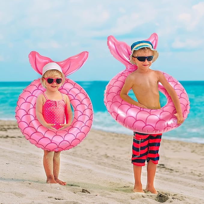 MoKo Inflatable Swimming Ring, Cute Pool Float Tube Decorations Swim Tubes Outdoor Pool Beach Water Floats Party Supplies Floaties