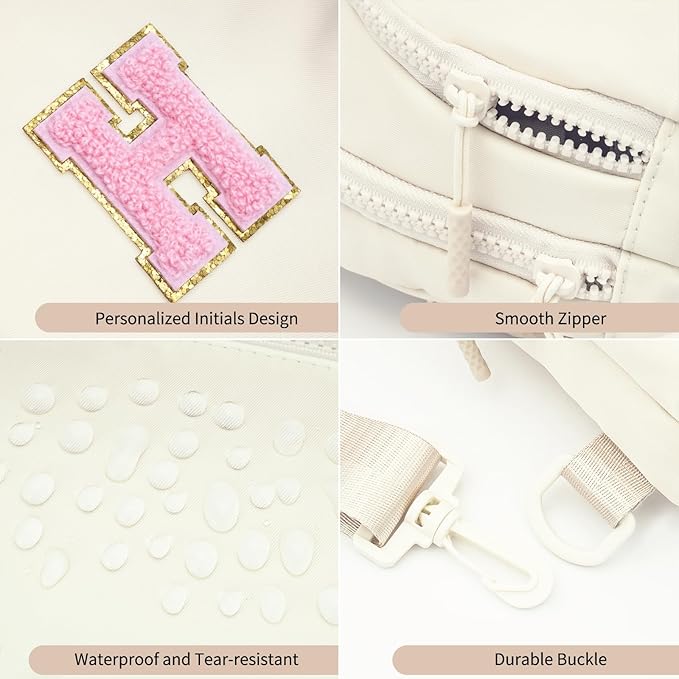 Birthday Gift for 5 6 7 8 9 10 11 12 13 14 15 16 Year Old Girls Fanny Pack Crossbody Bags for Women,Cute Trendy Stuff - Cream,H