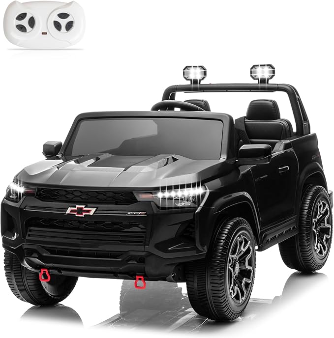 Winado 24V Licensed Colorado Electric Car for Kids, Ride on Toys for Toddlers with Remote Control, 2 Seater Electric Car Ride On Vehicle w/Bluetooth, Soft Start, LED Lights - Black