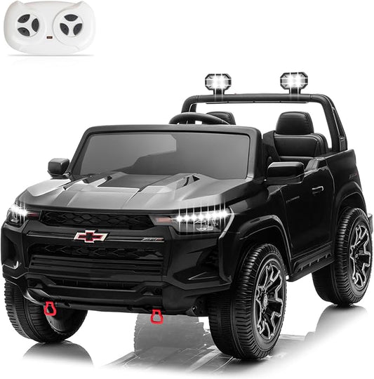 Winado 24V Licensed Colorado Electric Car for Kids, Ride on Toys for Toddlers with Remote Control, 2 Seater Electric Car Ride On Vehicle w/Bluetooth, Soft Start, LED Lights - Black