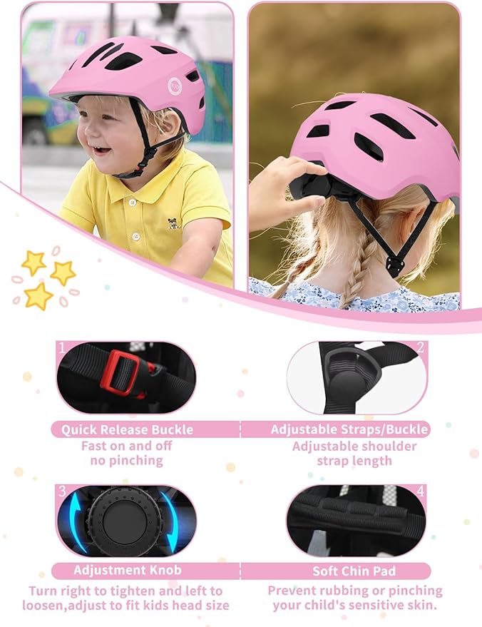 XJD Toddler Helmet Kids Bike Helmet for Infant/Baby Multi-Sport Adjustable Skateboard for Kids Boys Girls Lightweight for Age 1 and Older