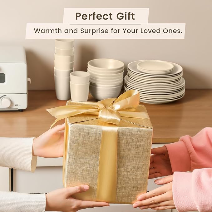 Homienly 40 PCS Dinnerware Set Service for 8, Kitchen Wheat Straw Dinnerware Set Unbreakable - Plates Set, Bowls Set,Cups Set, Microwave and Dishwasher Safe Dish Set for Dinner, Outdoor(Beige)