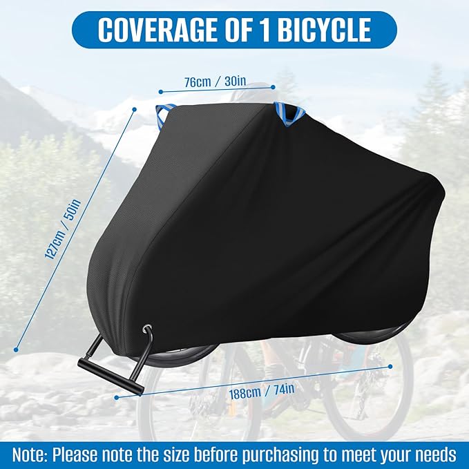 SIRUITON Bike Cover for Transport 1-3 Bike-Heavy Duty 420D Travel Bike Covers, Outdoor Strong UV Protection & Windproof, Waterproof Bicycle Rack Covers for Car, Truck, RV, SUV.