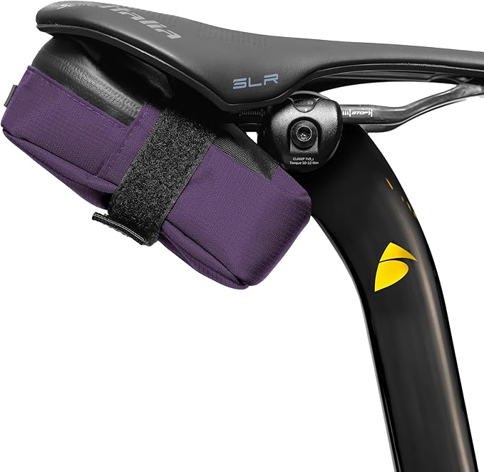 Signature Bike Saddle Bag – Violet | 0.5L Bike Seat Bag (3" x 5.25" x 2") | Water-Resistant Ripstop, Waterproof Zipper, Internal Pocket | Durable Under Seat Storage