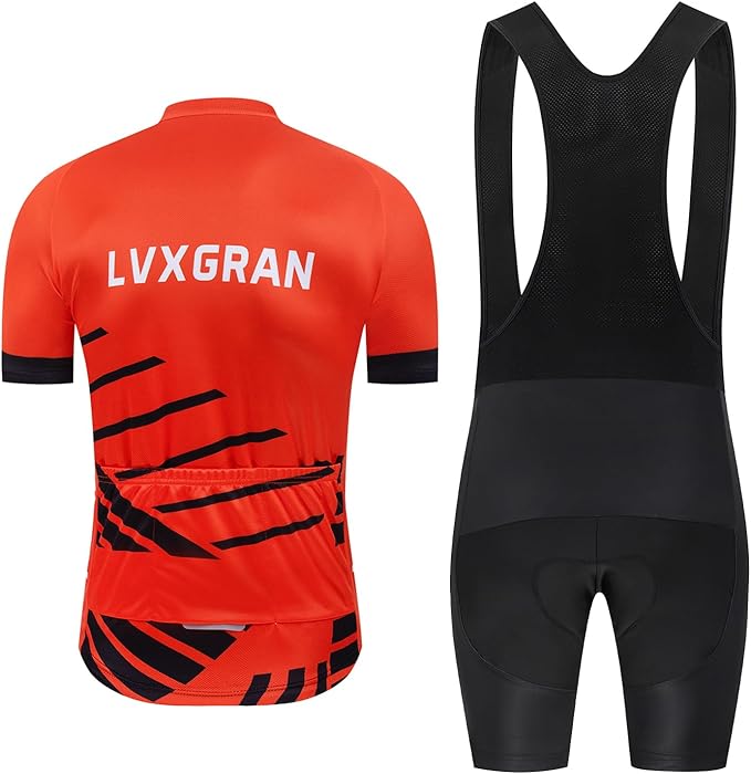 Men's Cycling Jersey Sets Road Bike Jersey Bibs + Shorts with 20D Gel Pad MTB Riding Clothing Kit