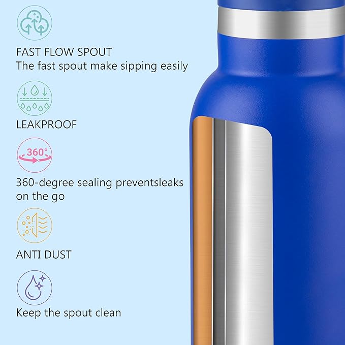 12oz Kids Water Bottle – Insulated Stainless Steel Bottle with Straw Lid, BPA-Free, Leak-Proof, for Toddlers & School Use