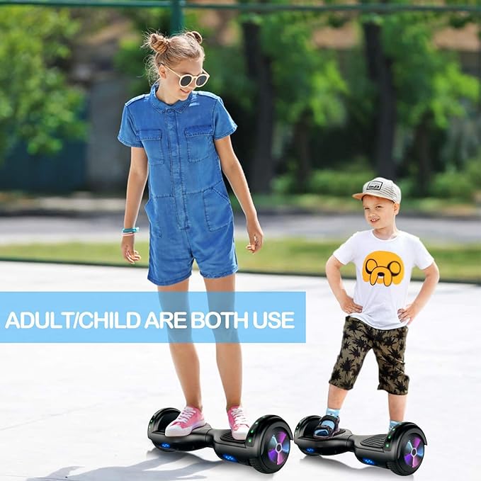 LIEAGLE Hoverboard, 6.5" Self Balancing Scooter Hover Board with Bluetooth Wheels LED Lights for Kids Adults