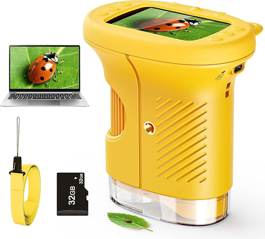 Digital Microscope for Kids Toys for Ages 5-7 8-13: 1000X Handheld Microscope with 2.0" IPS Screen, Science Toy with Photo & Video Capture, 6 8 Year Old Boy Birthday Gift, Toys for Boys 6-8 8-10