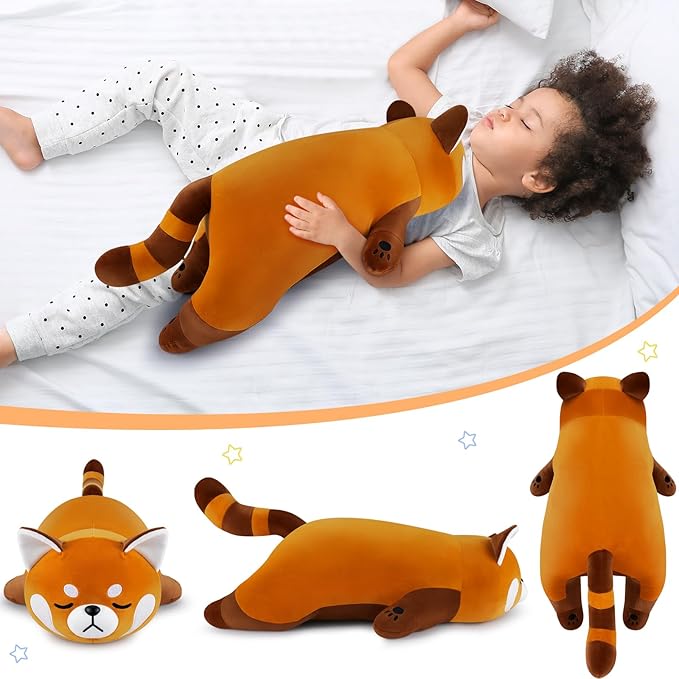 19'' Large Red Panda Plush Stuffed Animal- Cute Red Panda Plush Pillow Plushies, Big Plushie Toy, Cute Hugging Boby Pillow Stuffed Animal, Birthday Gifts for Kids Girls Boys