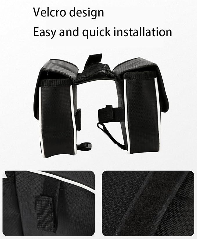 UNICOLD Waterproof Bicycle Storage Bags Reflective Phone Mount Top Tube Bag Bike Phone Case Holder Accessories Cycling Pouch Compatible with iPhone 15,14, 13, 12, Samsung Galaxy Ultra phones Fit 6.5”