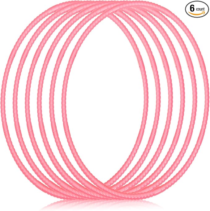 Shappy 6 Pcs Exercise Hoop Detachable Adjustable Plastic Toy Playground Toys Colored Hoop Circles for Teens Games Gymnastics Dog Agility Equipment Party Decor