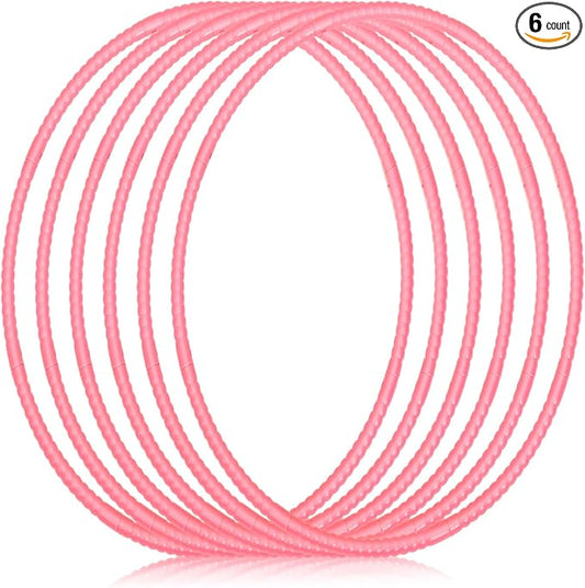 Shappy 6 Pcs Exercise Hoop Detachable Adjustable Plastic Toy Playground Toys Colored Hoop Circles for Teens Games Gymnastics Dog Agility Equipment Party Decor